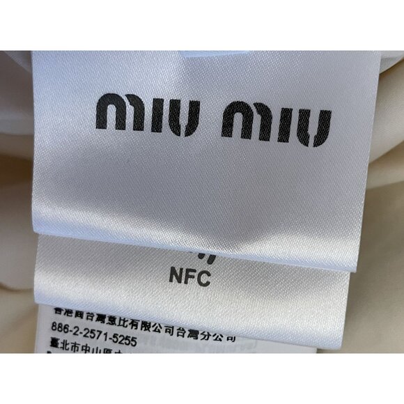 Miu Miu Womens Ivory Cable Knit Puffer Jacket With Hood & Full-Zip Closure - Picture 11 of 16